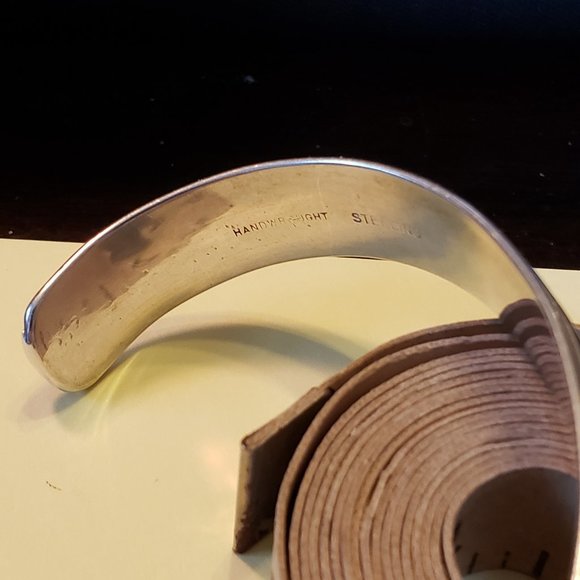 Vintage Contemporary 925 Bangle Cuff Bracelet - Picture 3 of 5